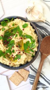 garlic hummus without tahini recipe easy chickpea dip recipes
