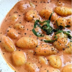 gnocchi tomato soup recipe with canned or homemade tomato soup and potato gnocchi pasta