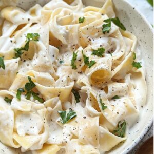 cottage cheese alfredo pasta sauce recipe with garlic herbs and parsley