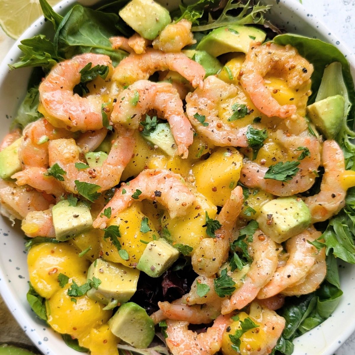Mango Shrimp Avocado Salad with Citrus Dressing Recipe